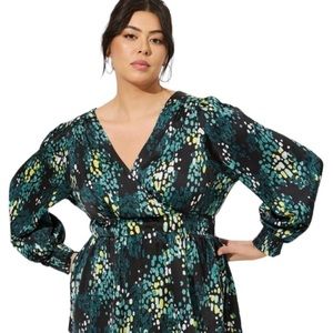 Satin long sleeve blouse with back cut out